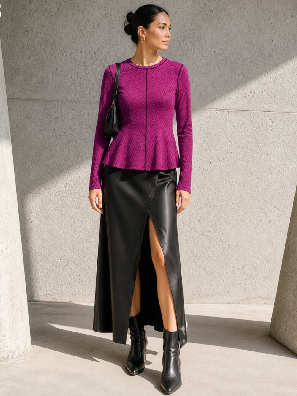 Proenza Schouler Mesh Peplum Top Purple NWOT